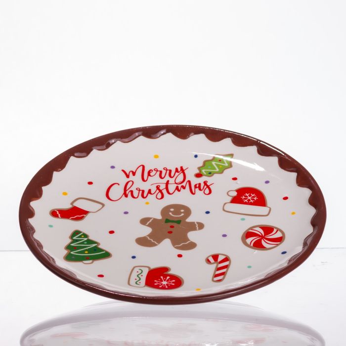 Новорічна тарілка з порцеляни Merry Christmas Ø21 см CR-1-40