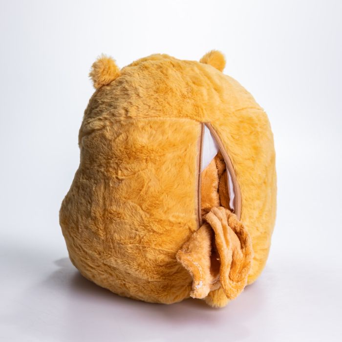 М'яка іграшка-подушка з пледом Хом'як 110×160 (см) плюшевий дитячий плед 3в1 Жовтий 7090Y