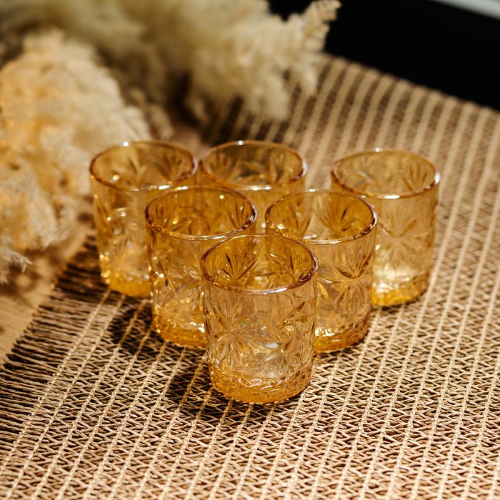 Набір чарок для віскі Shot glass 6 штук по 75 мл коричневий HP-17-39