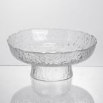 Фруктовниця на ніжці Ice Textured 20 см з крижаною текстурою скла Yiwu HP-34-89