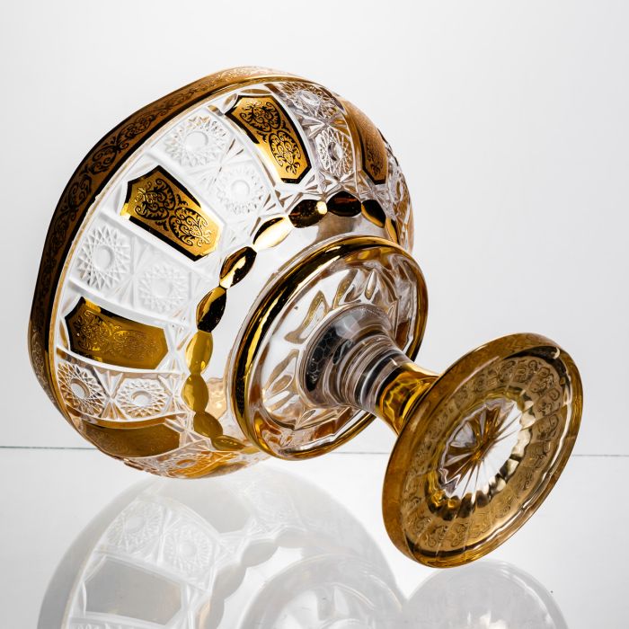 Ваза для фруктів скляна Bohemia Gold 26 см Yiwu HP-34-137