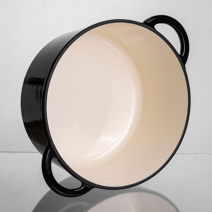 Каструля чавунна емальована 4 л, чорний Yiwu HP-FLG-1 BLACK