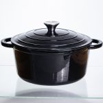 Каструля чавунна емальована 5 л, чорний Yiwu HP-FLG-2 BLACK