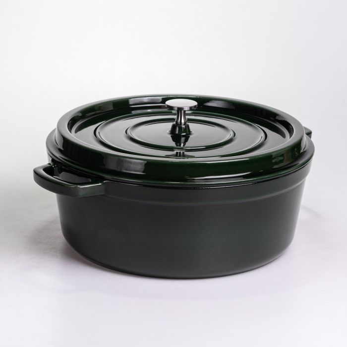 Кокотниця чавунна емальована 7,5 л, малахіт Yiwu HP-FLG-14 green