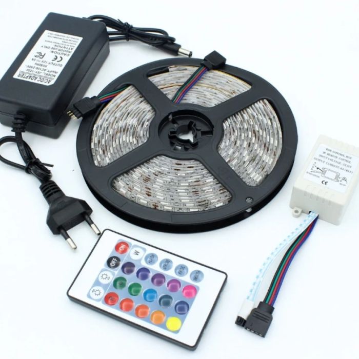 Стрічка світлодіодна з пультом GarlandoPro водостійка 300 LED 5m led лента 5050RGB