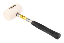Киянка Mastertool 450 г х 60 мм біла гума ручка метал (02-1312)