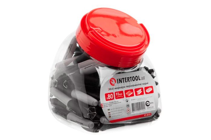 Маркер перманентний Intertool 93 мм чорний (KT-5010)