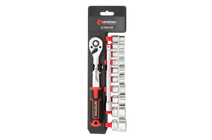 Набір інструменту на планці Intertool 3/8" x 12 од. Storm (ET-8013)