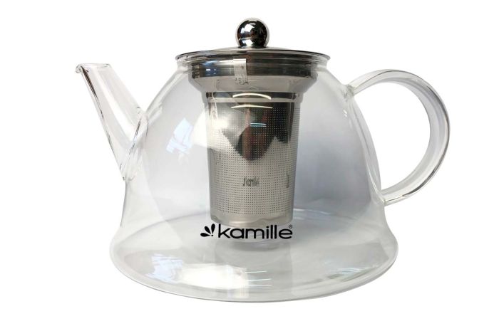 Чайник скляний вогнетривкий Kamille 1500мл із заварником (0784L)