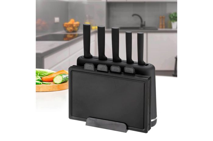 Набор ножей с досками Maestro 5 ножей x 4 доски черный (MR-1412-BLACK)