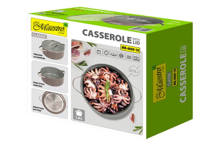 Кастрюля антипригарная Maestro 180мм x 1.9л Ceramic (MR-4009-18)