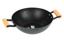 Сковорода WОК з мармуровим покриттям та дерев'яними ручками Hot Chef -ø240мм (122851)