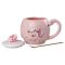 Чашка порцелянова Flamingo 500мл з кришкою і ложкою чашки для кави Nice day HPCY8276ND