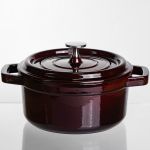 Кокотниця чавунна емальована 2 л, бургунді Yiwu HP-FLG-8 burgundy