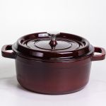 Кокотниця чавунна емальована 4 л, бургунді Yiwu HP-FLG-10 burgundy