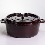 Кокотниця чавунна емальована 7,5 л, бургунді Yiwu HP-FLG-14 burgundy
