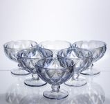 Набір креманок Diamond Blue 6 штук по 300 мл HP-19-277 прозорий для десертів йогуртів з ограненням