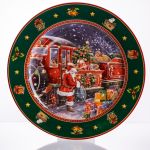 Набір новорічних тарілок з порцеляни Santa 6 (шт) Ø26.5 см HP-SDHK-6