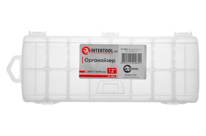 Органайзер Intertool прозрачный 12" 300 х 115 х 40 мм (BX-4006)