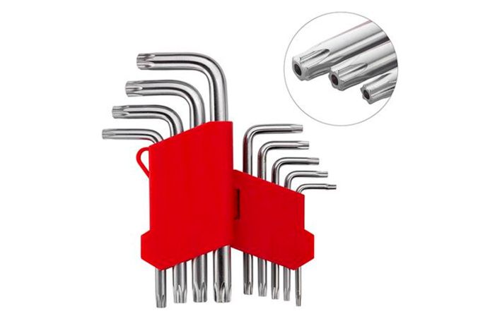 Набор Torx ключей Intertool 9 шт. с отверстием (HT-0604)