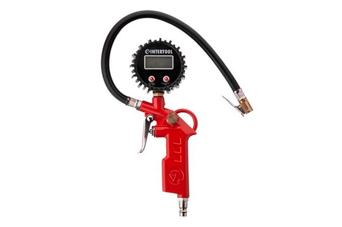Пневмопистолет для подкачки колес Intertool 10 bar с цифровым манометром (PT-0508)