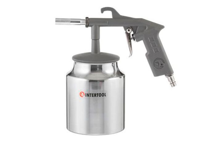 Пневмопистолет пескоструйный Intertool нижний бак 1000 мл 8bar (PT-0705)