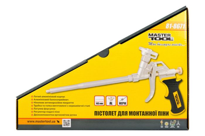 Пістолет для піни Mastertool 290 мм нікель (81-8671)