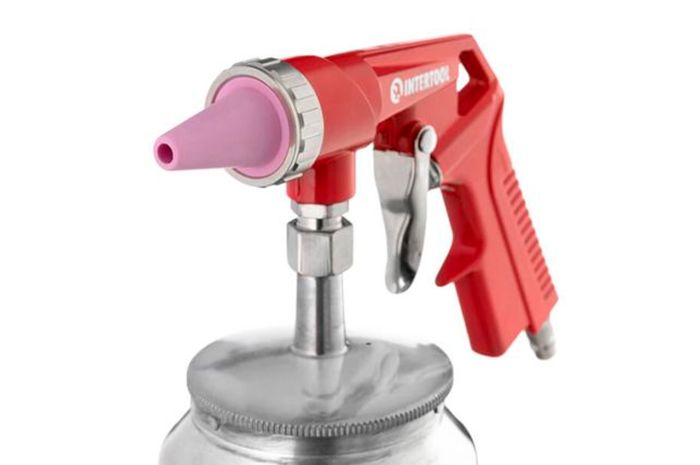 Пневмопистолет пескоструйный Intertool нижний бак 1000 мл x 8 атм (PT-0707)