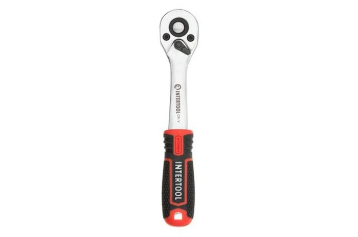 Ключ трещоточный (рукоятка с храповым механизмом) Intertool 1/4" x 72T Storm (ET-8001)