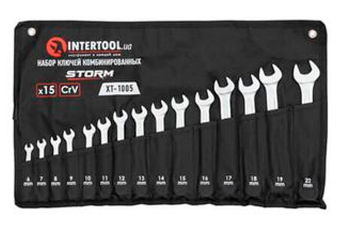 Набір рожково-накидних ключів Intertool 15 шт. (6-22 мм) Storm XT-1005 (XT-1005)