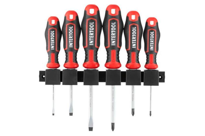 Набор отверток Intertool-Storm PH0 x PH1 x PH2 x SL3 x SL5 x SL6 (6шт) (VT-3436)