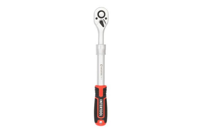Ключ трещоточный (рукоятка с храповым механизмом) Intertool 1/2" x 72T телескопический Storm (ET-8006)