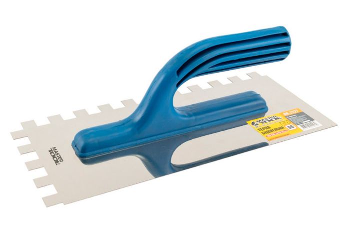 Гладилка нержавеющая Mastertool 270 x 125 мм зуб 12 x 12 мм (08-2227)