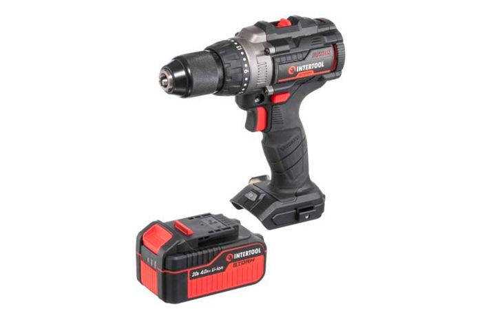 Шуруповерт акумуляторний Intertool 20 В x 4 Ач Li-Ion Brushless Storm (WT-0361)