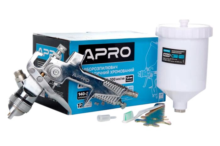 Краскопульт пневматический HVLP Apro 600 мл x 1.3 мм ВБ пластик (850034)