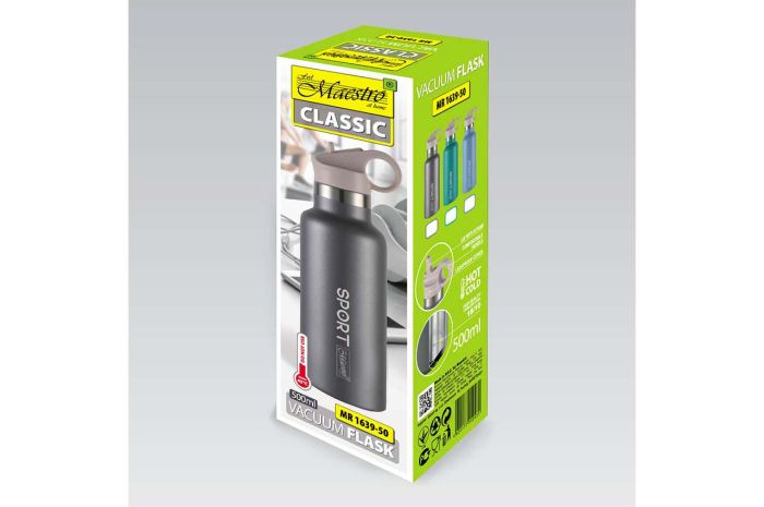 Термобутылка Maestro 500 мл Sport серая (MR-1639-50-GREY)