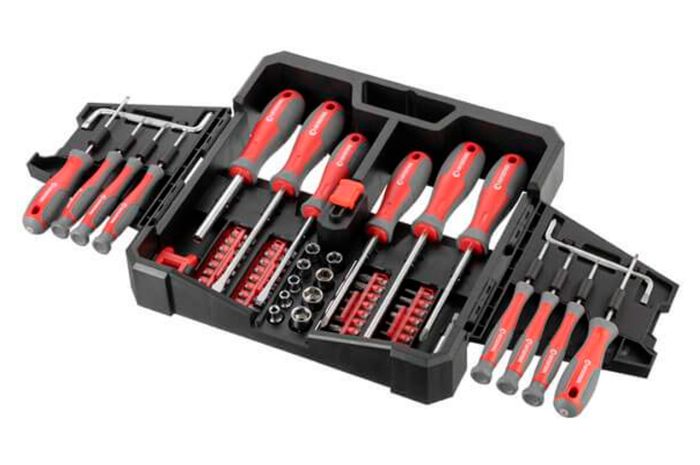 Набір викруток Intertool – PH x SL x T з бітами та головками 63 од. (VT-3363)