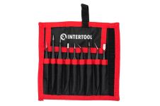 Набір пінцетів радіотехнічних Intertool 120-140мм в чохлі (9шт) (NT-6002)