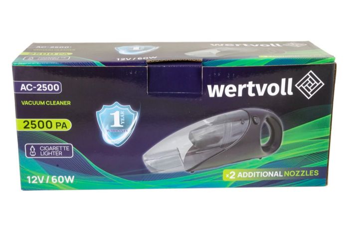 Пылесос автомобильный Wertvoll 60Вт x 12В (AC-2500)