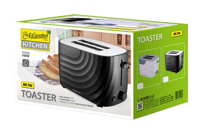 Тостер Maestro 700Вт белый (MR-706-WHITE)