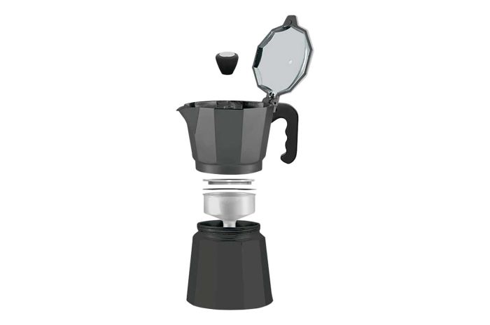 Кофеварка гейзерная алюминиевая Maestro 450мл черная (MR-1666-9-BLACK)