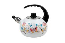 Чайник эмалированный Kamille 2.5л бабочки (1035)