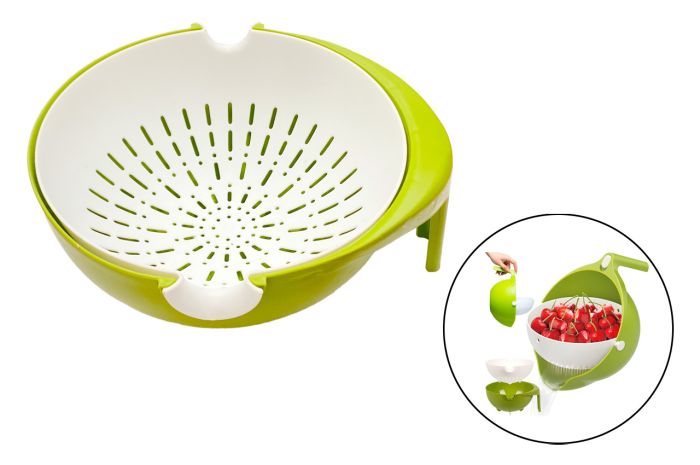 Двойной дуршлаг с миской Mesh Strainer Drain Basket (13677)