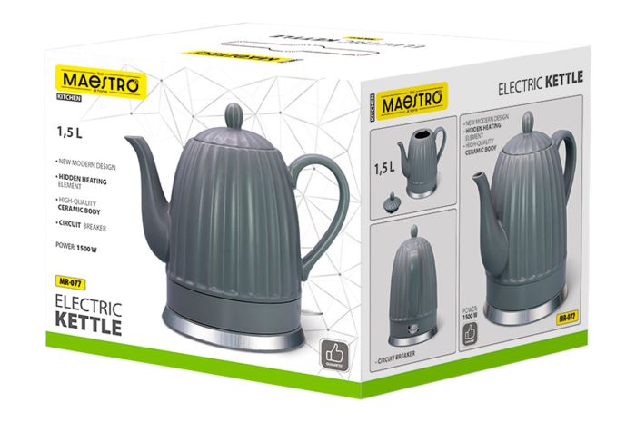 Электрочайник керамический Maestro 1.5л (MR-077)