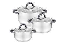 Набор посуды нержавеющий Maestro 1.8 x 2.5 x 3.5л (3шт) (MR-3522-6M-BLACK)