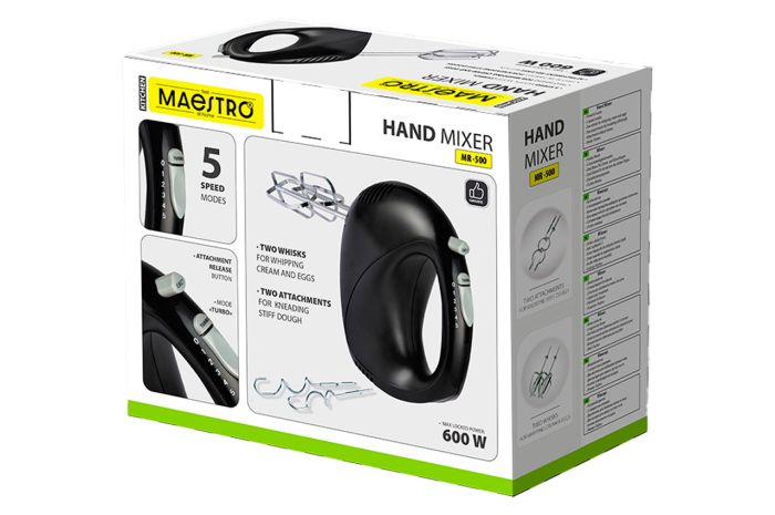 Миксер ручной Maestro 600Вт черный (MR-500)