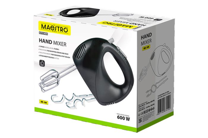 Миксер ручной Maestro 600Вт черный (MR-500)