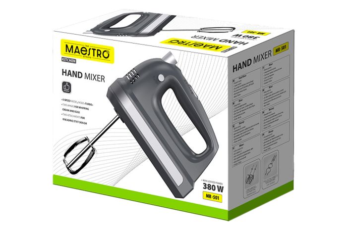 Миксер ручной Maestro 380Вт черный (MR-501)