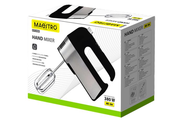 Міксер ручний Maestro 380Вт чорний (MR-504)
