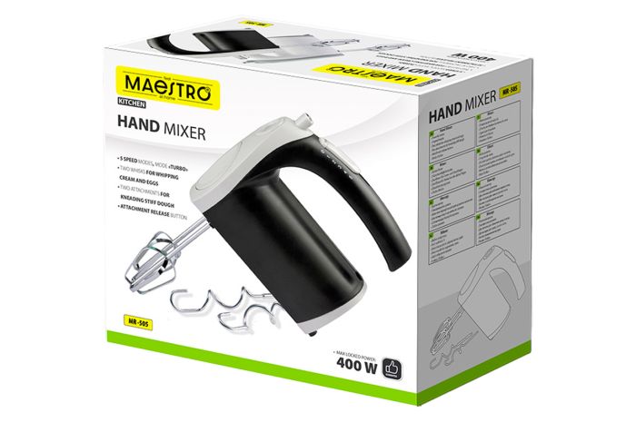 Миксер ручной Maestro 400Вт белый (MR-505-WHITE)